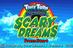 Tiny Toon Adventures: Scary Dreams title screen for GameBoy Advance